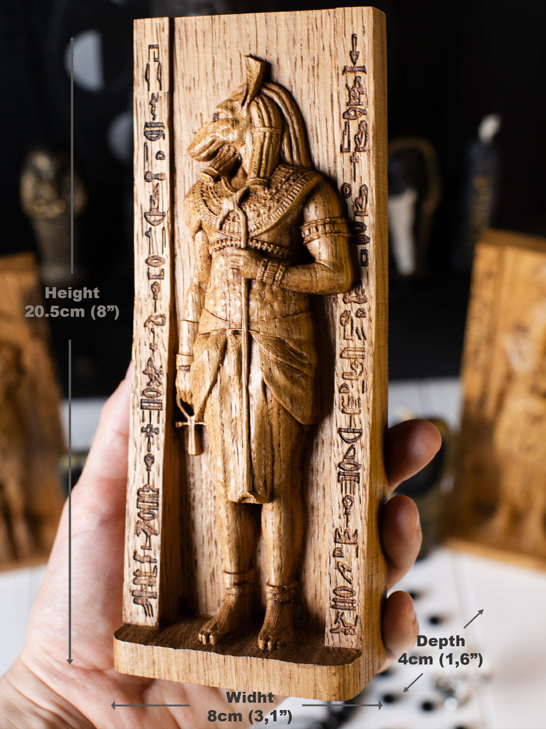 Egyptian God Seth, Wooden statue, for home Altar
