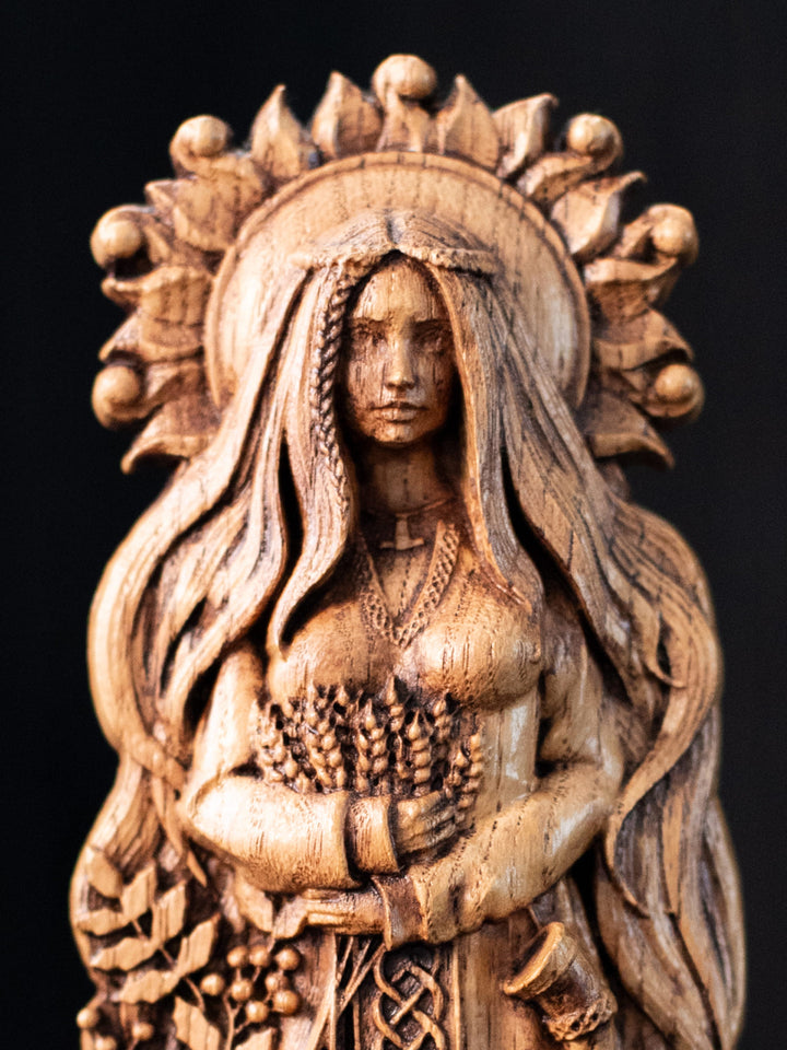 Sif Statuette - Norse Goddess with Flowing Hair and Sun