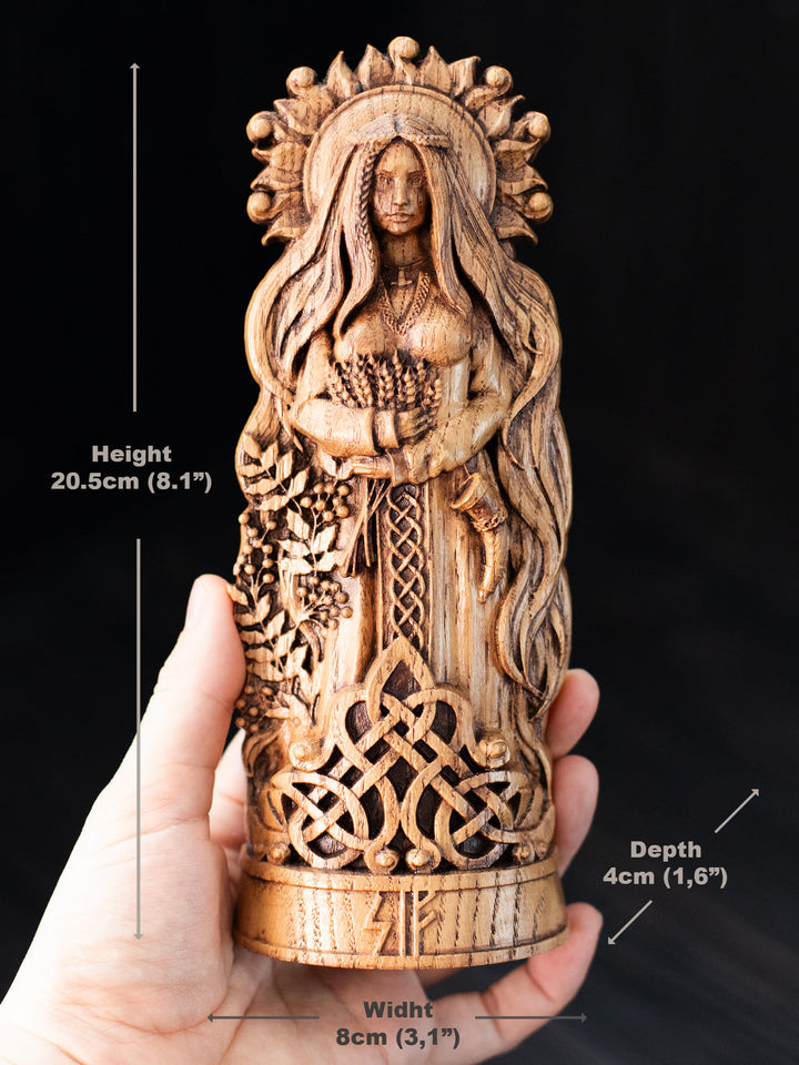 Sif Statuette - Norse Goddess with Flowing Hair and Sun