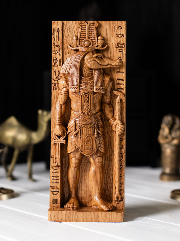 Sobek statue, lizardman | Egyptian crocodile god figure