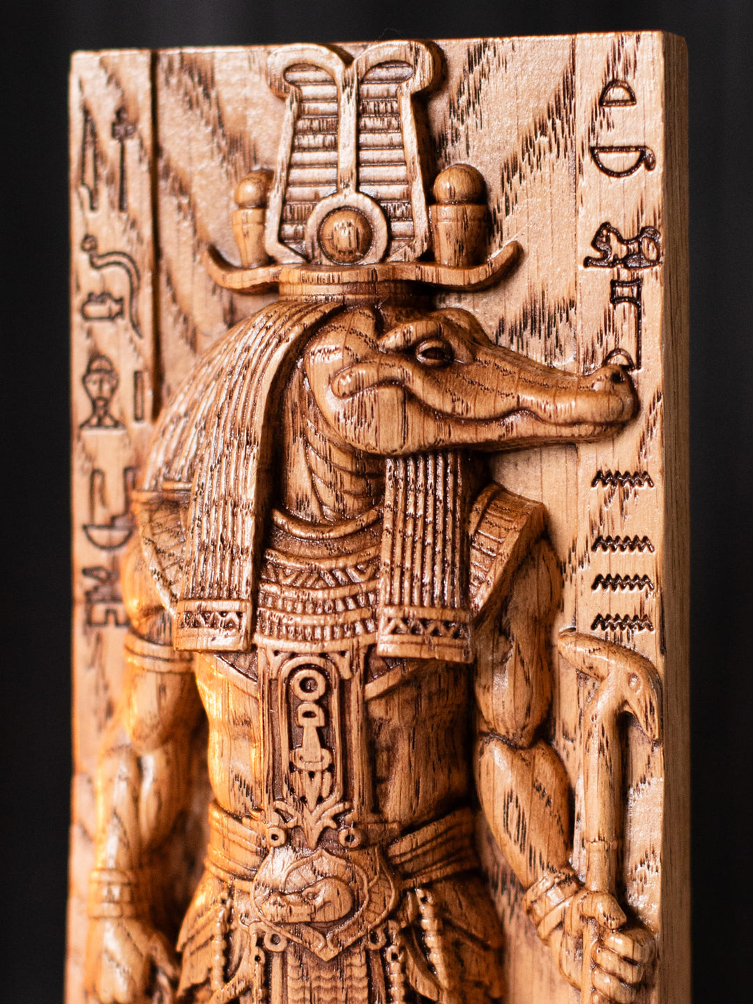 Sobek statue, lizardman | Egyptian crocodile god figure
