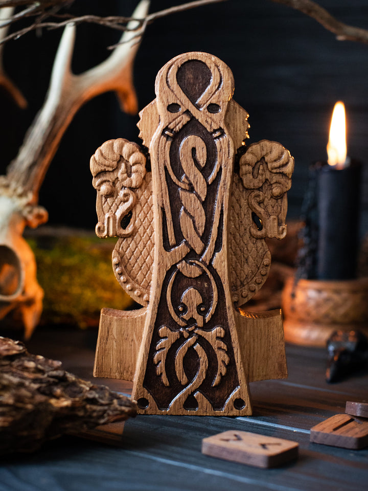 Thor Wooden Bust: Norse Thunder God