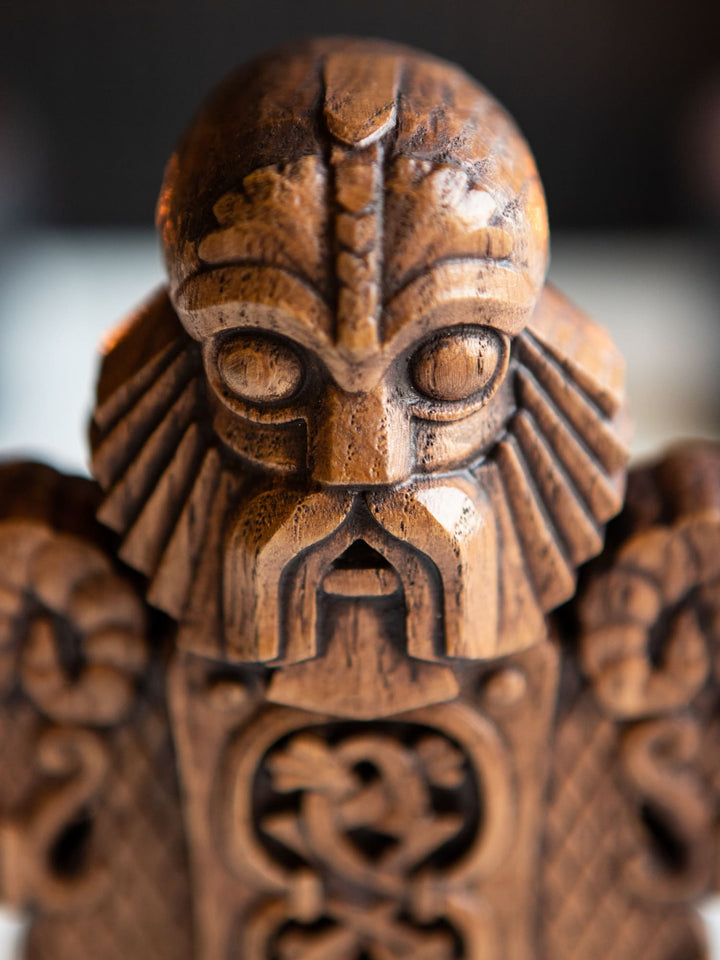Thor Wooden Bust: Norse Thunder God