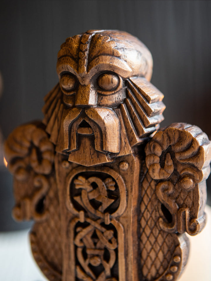 Thor Wooden Bust: Norse Thunder God