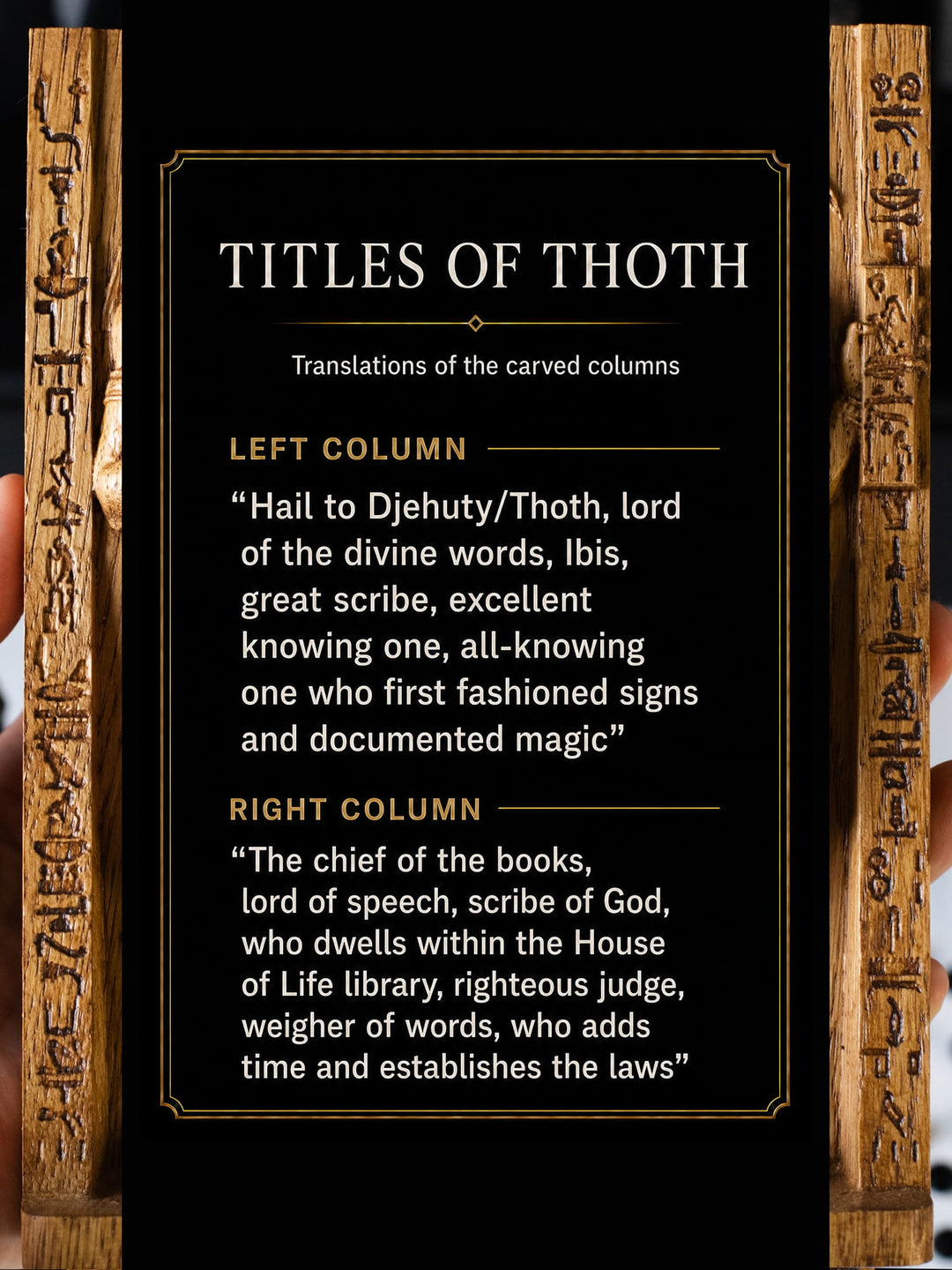 Thoth, Egyptian God | Wooden figurine for Pagan Altar kit