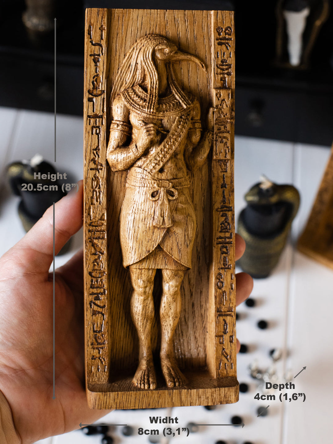 Thoth, Egyptian God | Wooden figurine for Pagan Altar kit