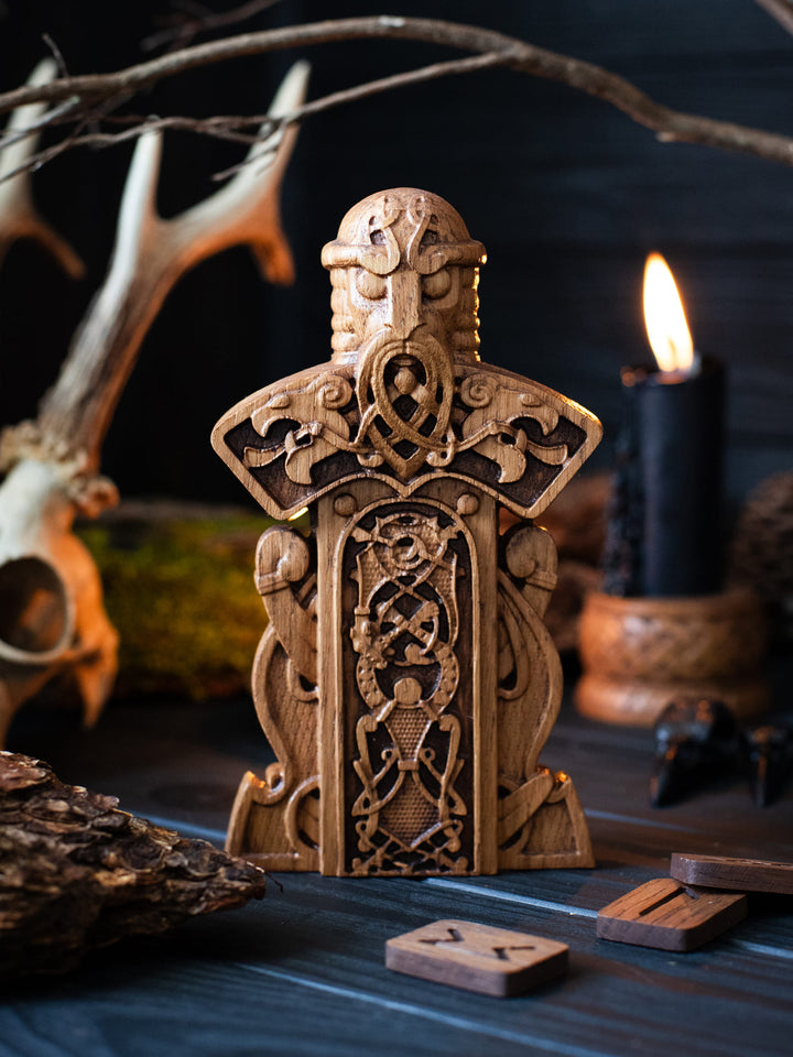 Tyr Wooden Bust: Norse God of Justice