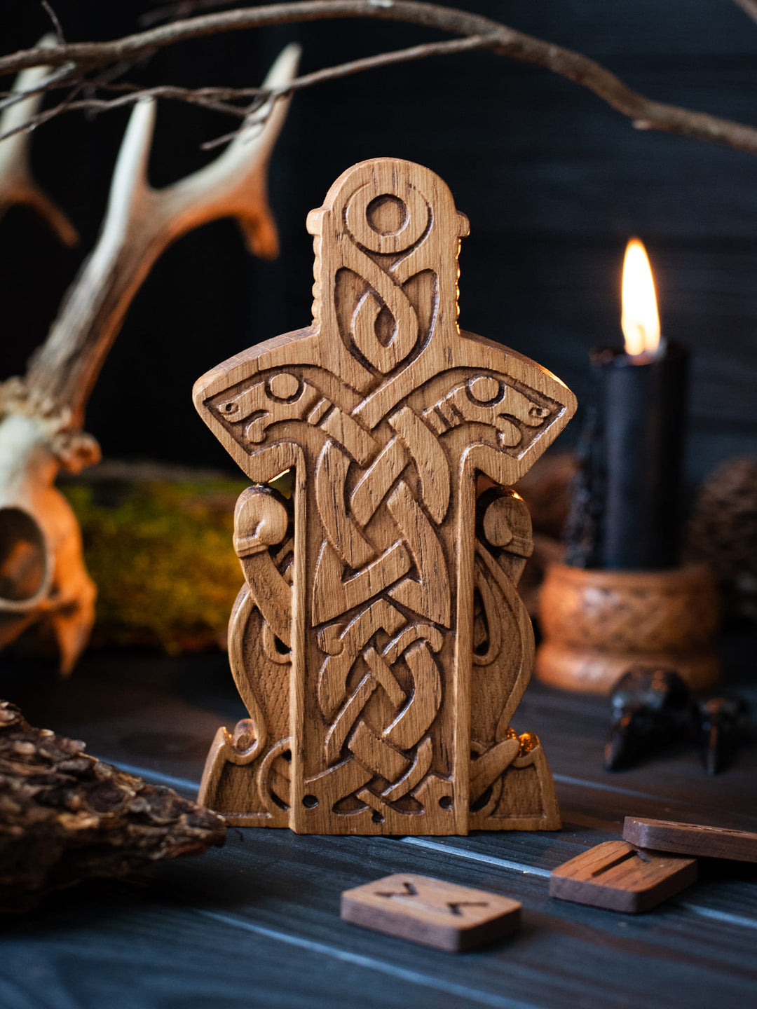 Tyr Wooden Bust: Norse God of Justice