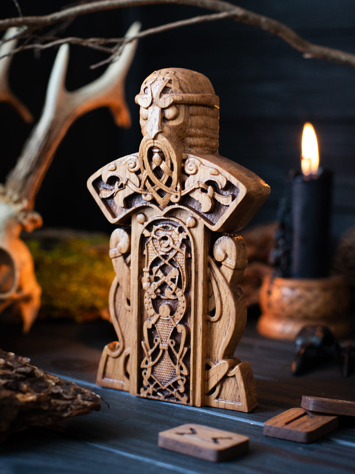 Tyr Wooden Bust: Norse God of Justice