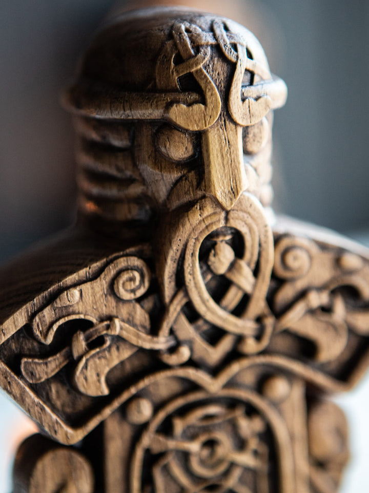 Tyr Wooden Bust: Norse God of Justice