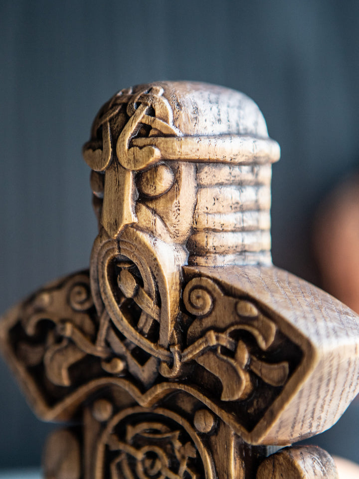 Tyr Wooden Bust: Norse God of Justice