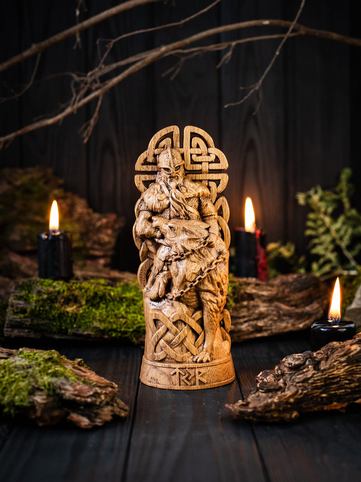 Tyr, Norse God, Wooden statue, for Pagan Altar kit