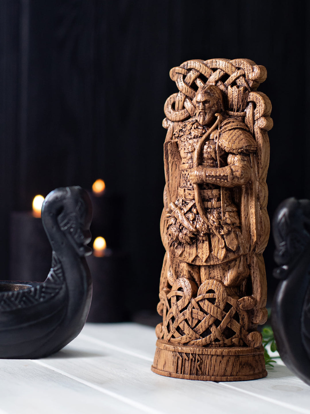 Ullr Statuette - Norse God of Winter with Bow and Skis