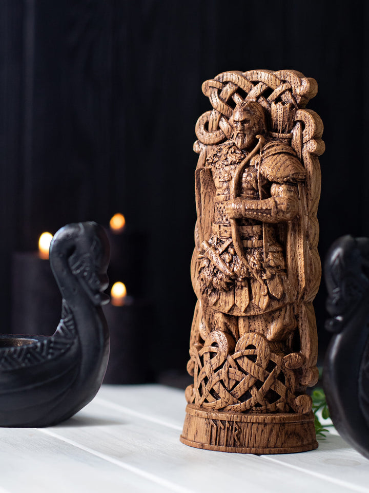 Ullr Statuette - Norse God of Winter with Bow and Skis