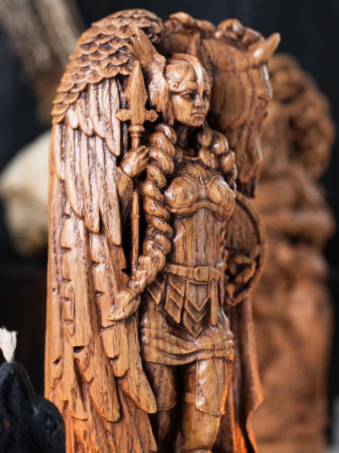 Valkyrie Statuette - Norse Warrior Maiden with Winged Horse