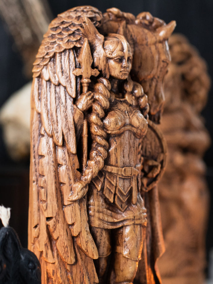 Valkyrie Statuette - Norse Warrior Maiden with Winged Horse