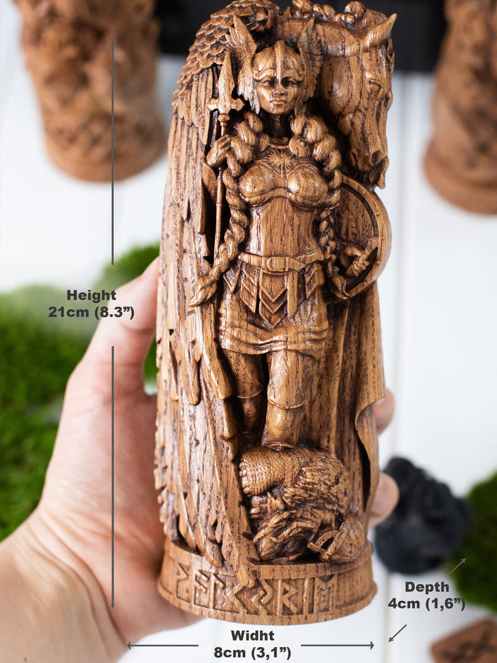 Valkyrie Statuette - Norse Warrior Maiden with Winged Horse