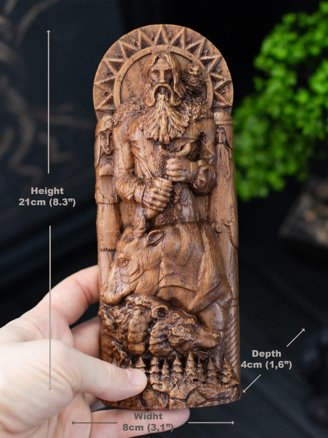 Veles Wooden Statue: Slavic God of Nature & Wisdom