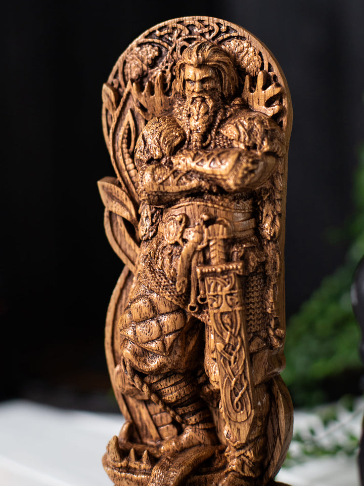 Vidar Statuette - Norse God of Vengeance with Magical Shoe