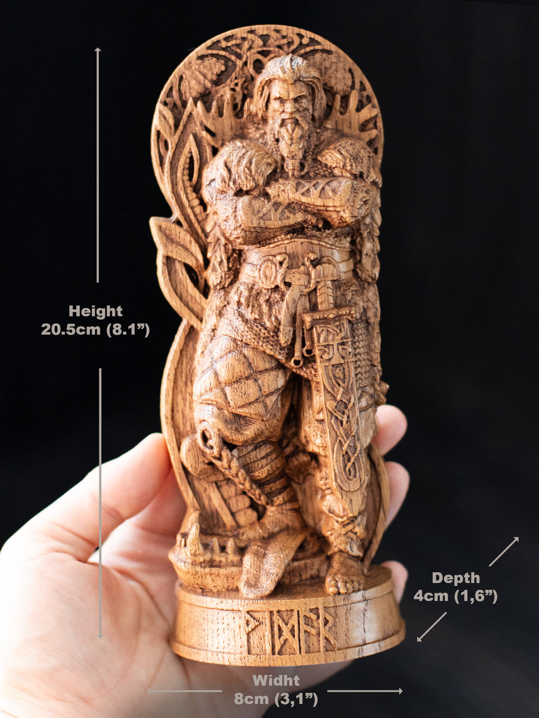 Vidar Statuette - Norse God of Vengeance with Magical Shoe