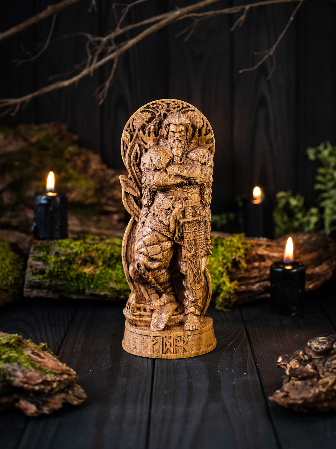 Vidar Statuette - Norse God of Vengeance with Magical Shoe