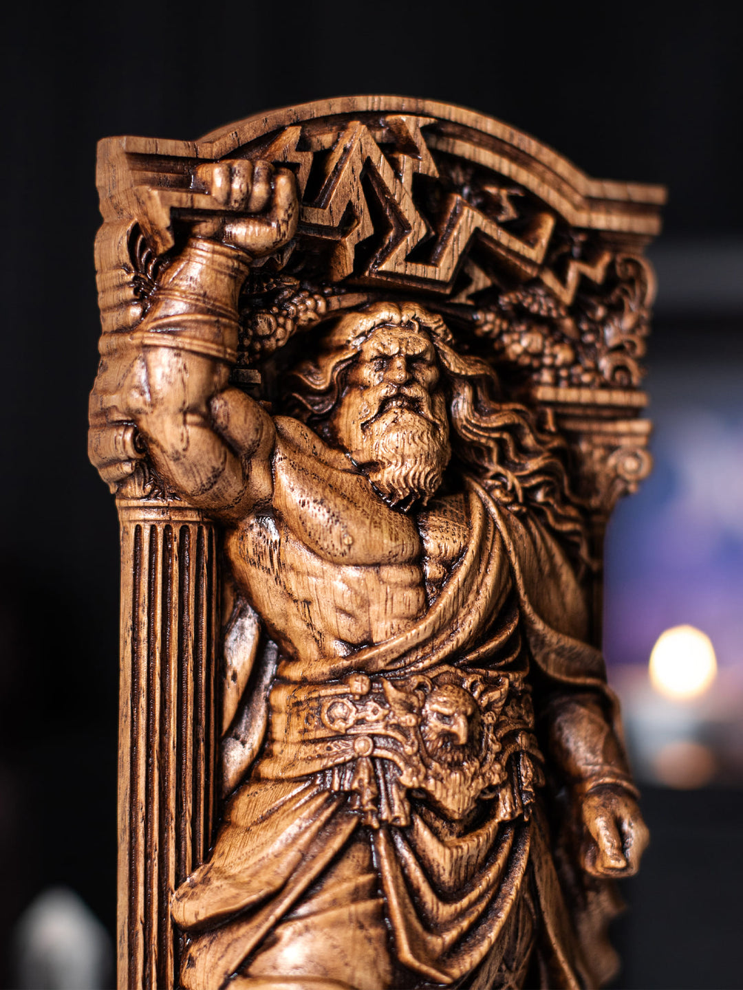 Zeus God Wooden Statue