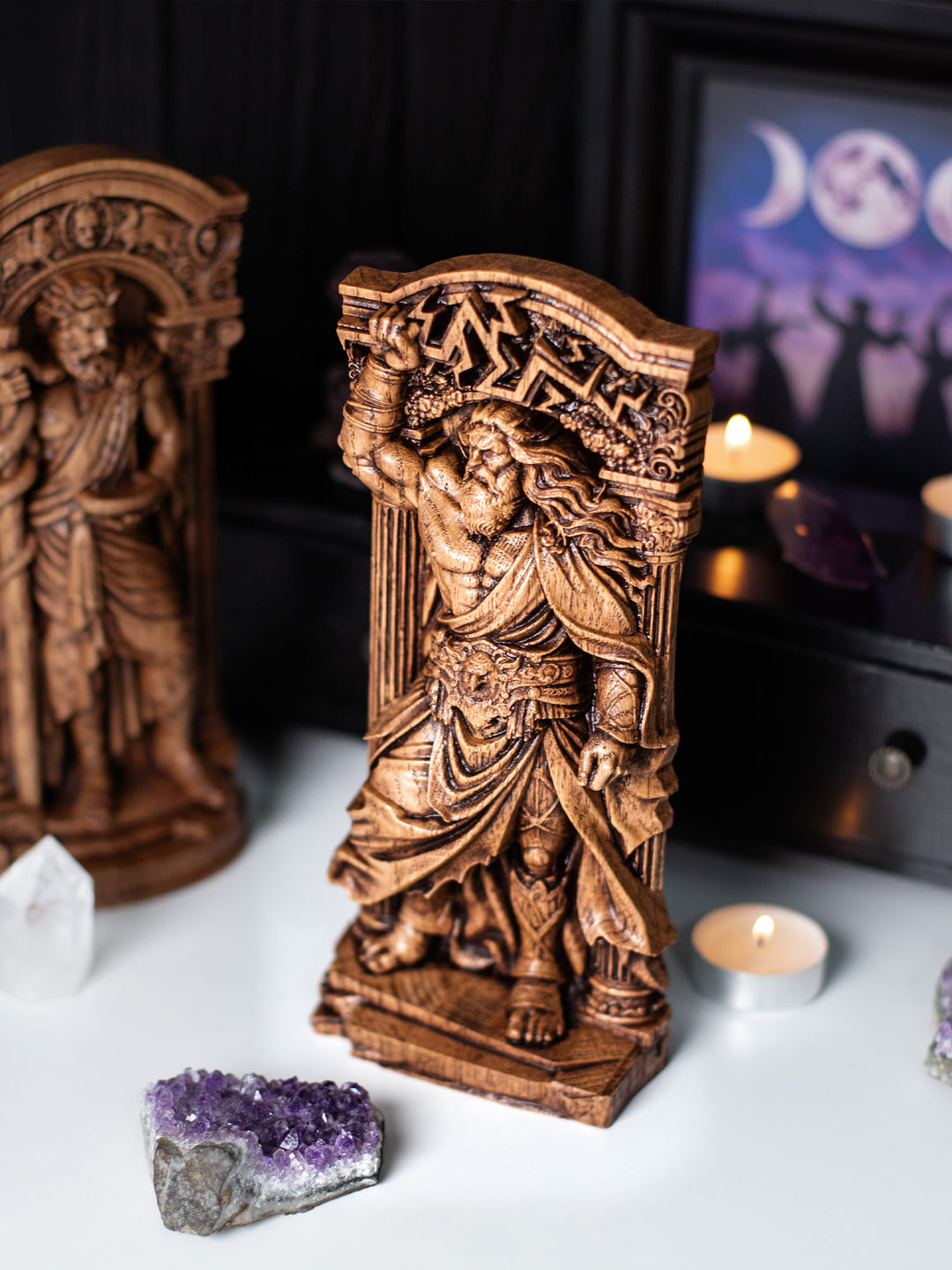 Zeus God Wooden Statue