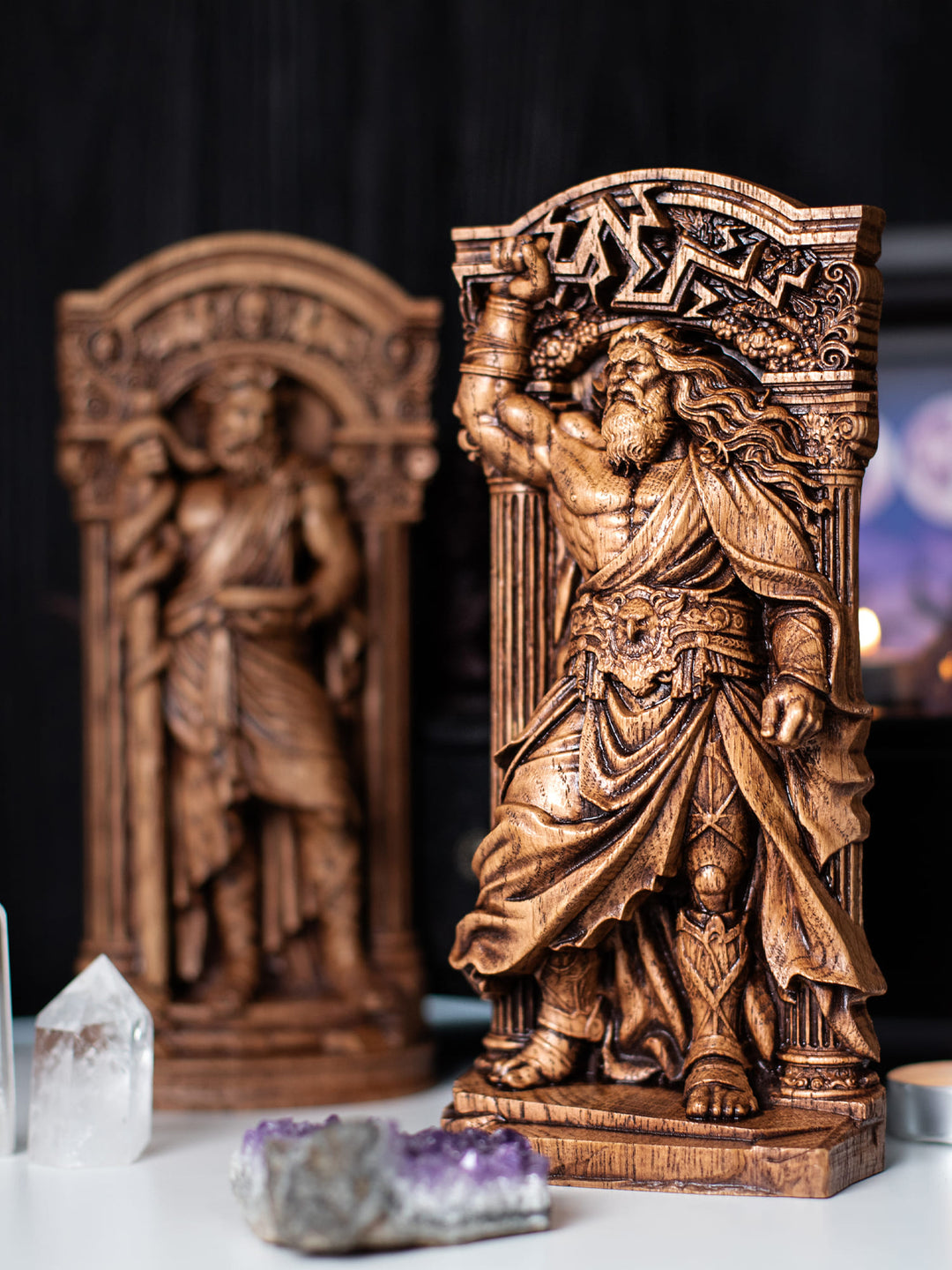 Zeus God Wooden Statue