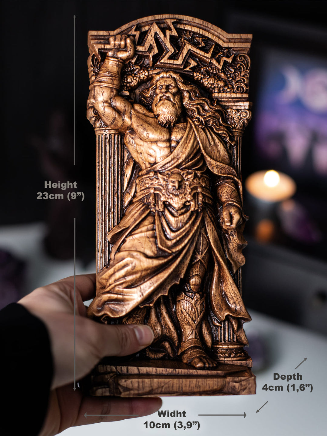 Zeus God Wooden Statue