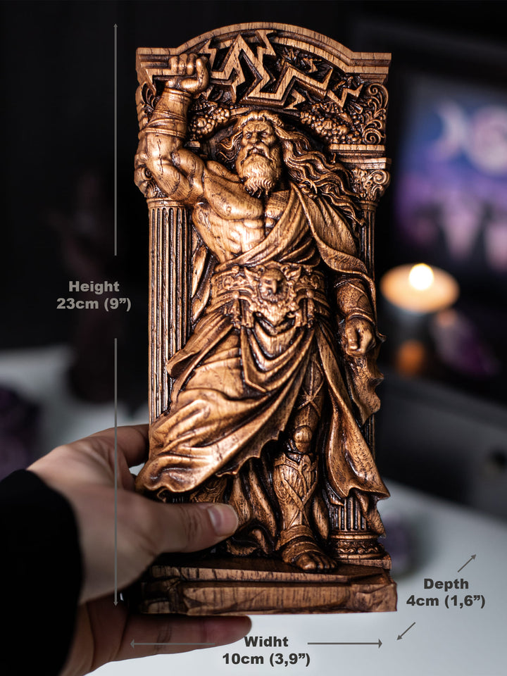 Zeus God Wooden Statue