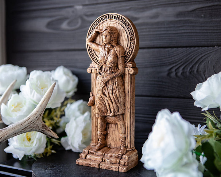 Greek Goddess Artemis | Wooden statue, for Pagan Altar kit