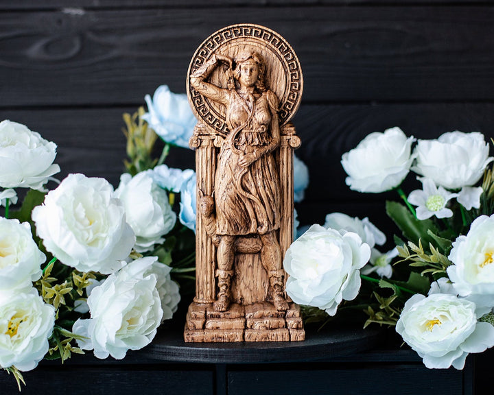 Greek Goddess Artemis | Wooden statue, for Pagan Altar kit