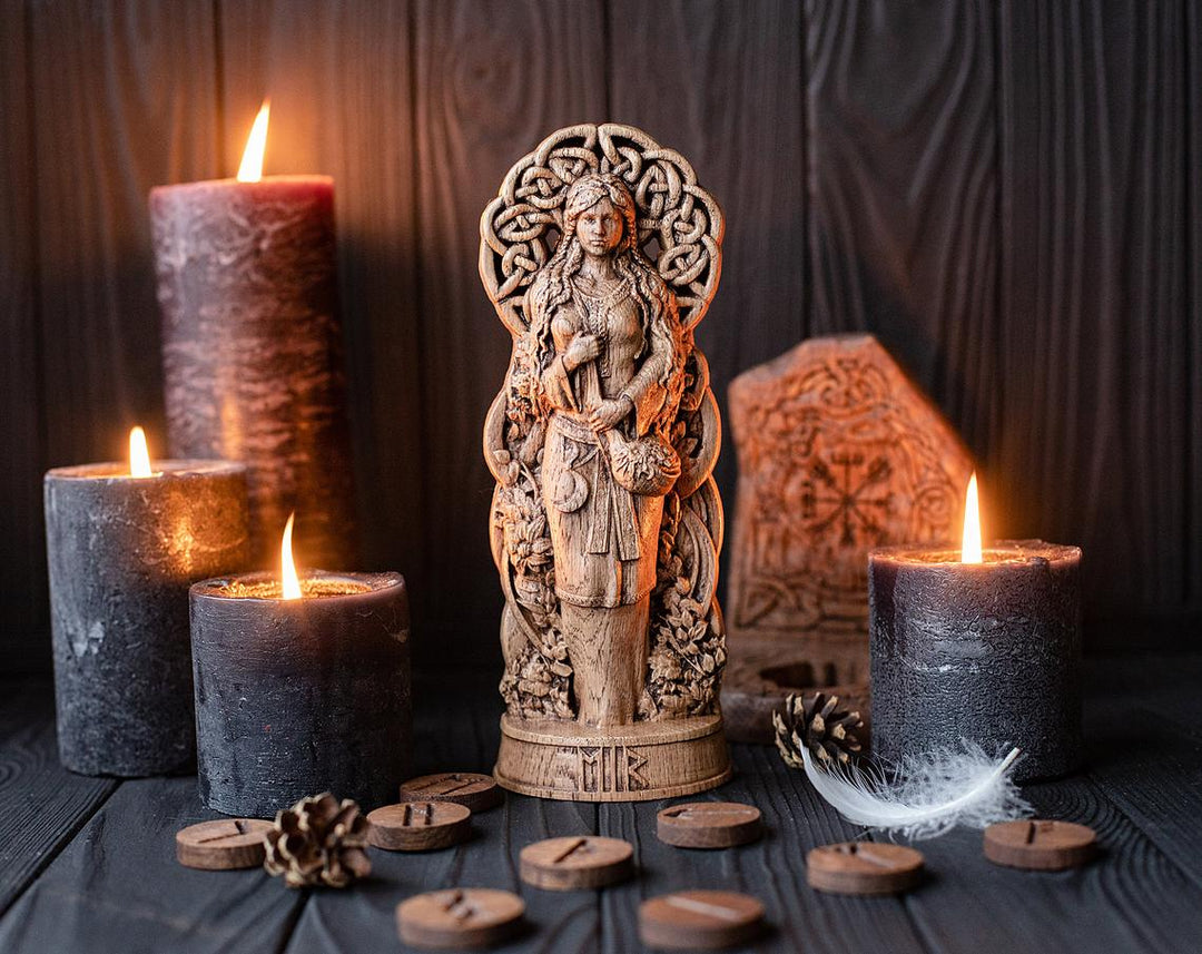 Eir, Norse Goddess, Wooden statue, for Pagan Altar kit