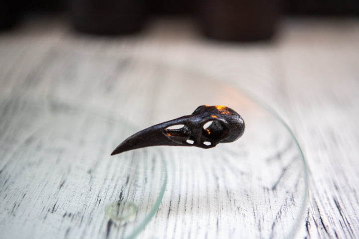 Oak raven skull, pendant for Altar Design