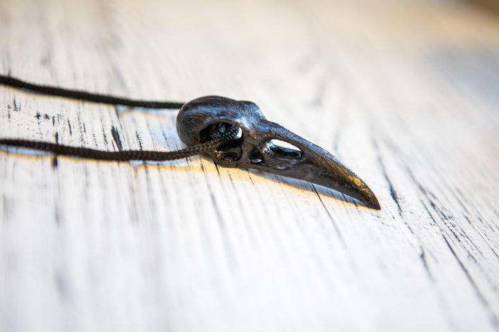 Oak raven skull, pendant for Altar Design